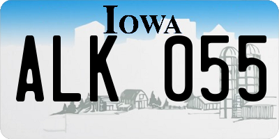 IA license plate ALK055
