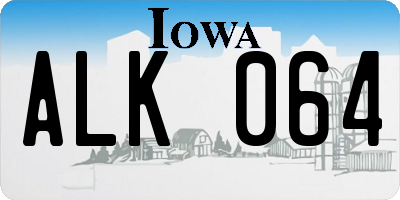IA license plate ALK064