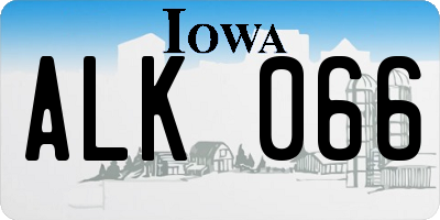 IA license plate ALK066