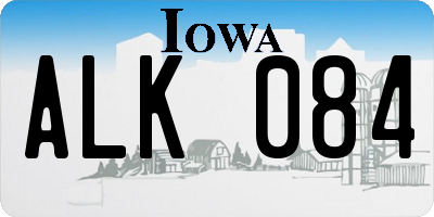 IA license plate ALK084