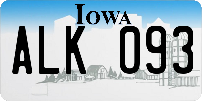 IA license plate ALK093