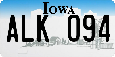 IA license plate ALK094