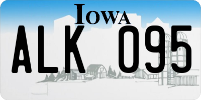 IA license plate ALK095