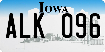 IA license plate ALK096