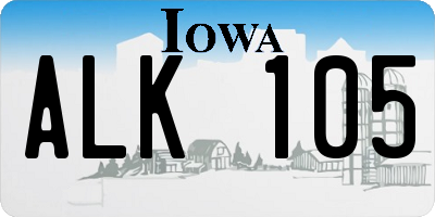 IA license plate ALK105