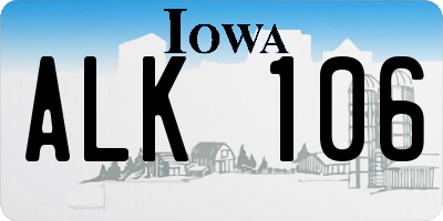 IA license plate ALK106