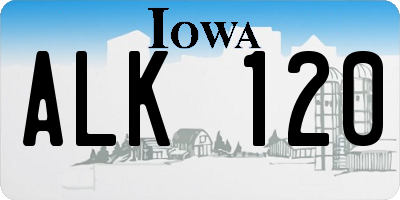 IA license plate ALK120