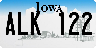 IA license plate ALK122