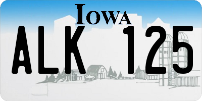IA license plate ALK125