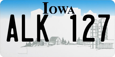 IA license plate ALK127