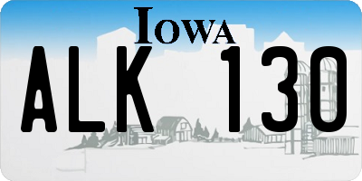 IA license plate ALK130