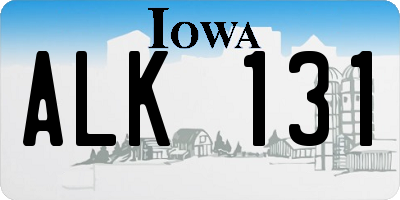 IA license plate ALK131