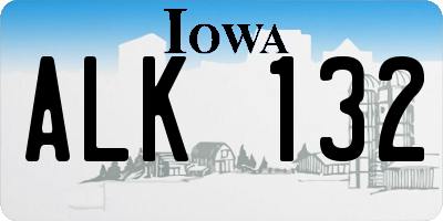 IA license plate ALK132