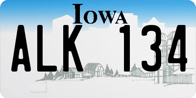 IA license plate ALK134