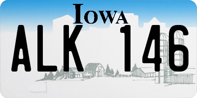 IA license plate ALK146