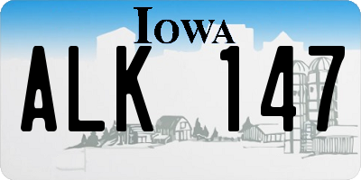 IA license plate ALK147