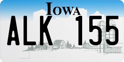 IA license plate ALK155