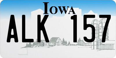 IA license plate ALK157