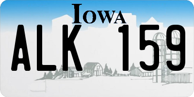 IA license plate ALK159