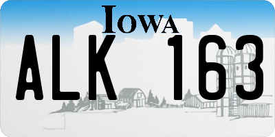 IA license plate ALK163