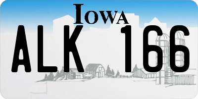 IA license plate ALK166