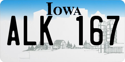 IA license plate ALK167