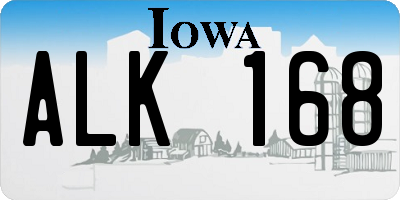 IA license plate ALK168