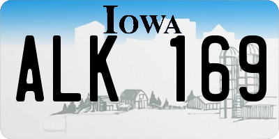 IA license plate ALK169