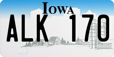 IA license plate ALK170