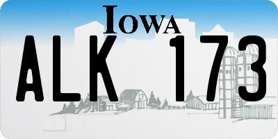 IA license plate ALK173
