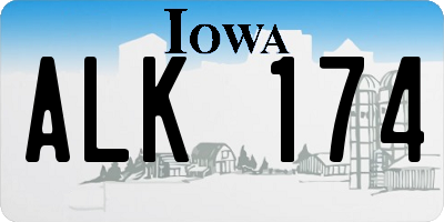 IA license plate ALK174