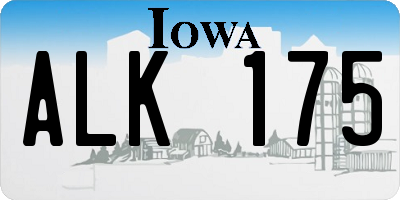 IA license plate ALK175
