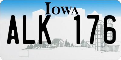 IA license plate ALK176