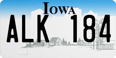 IA license plate ALK184