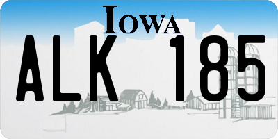 IA license plate ALK185