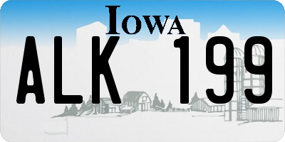 IA license plate ALK199
