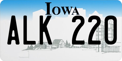 IA license plate ALK220