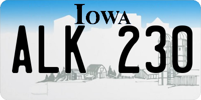 IA license plate ALK230