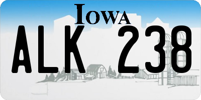 IA license plate ALK238