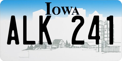 IA license plate ALK241