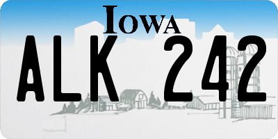 IA license plate ALK242
