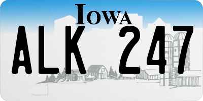 IA license plate ALK247
