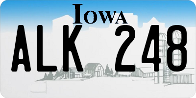 IA license plate ALK248