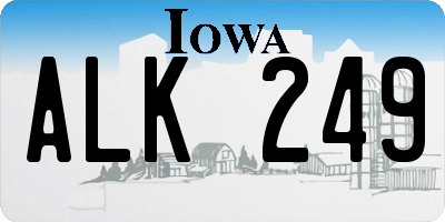 IA license plate ALK249