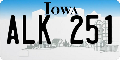 IA license plate ALK251