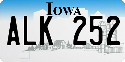 IA license plate ALK252