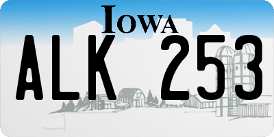 IA license plate ALK253
