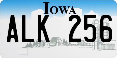 IA license plate ALK256