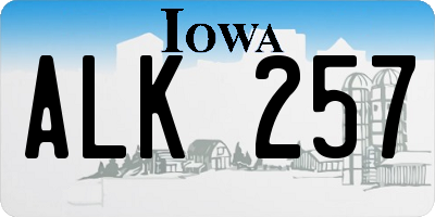 IA license plate ALK257