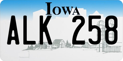 IA license plate ALK258